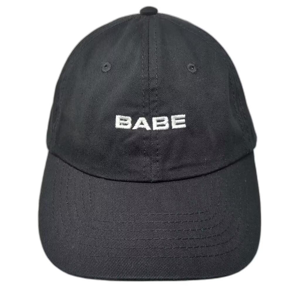 Dalix Baseball Cap Black White One Size BABE Embroidered Cotton Hat Slideback